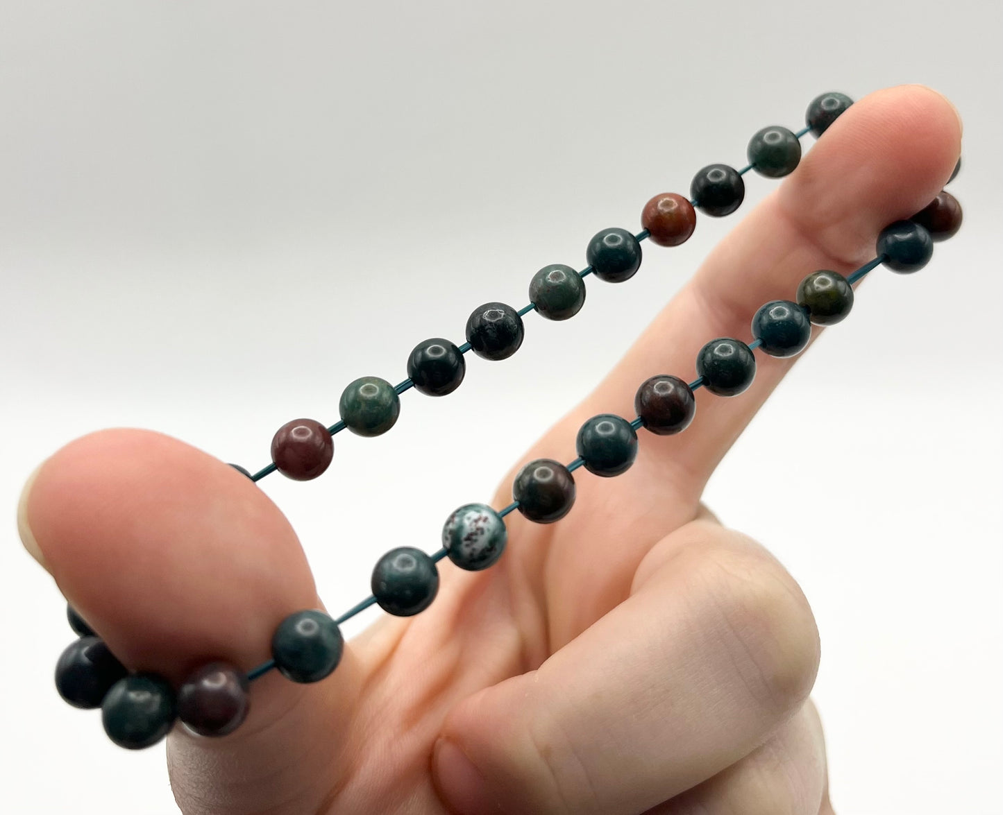Indian Bloodstone Smooth Gemstone Bracelet 6mm