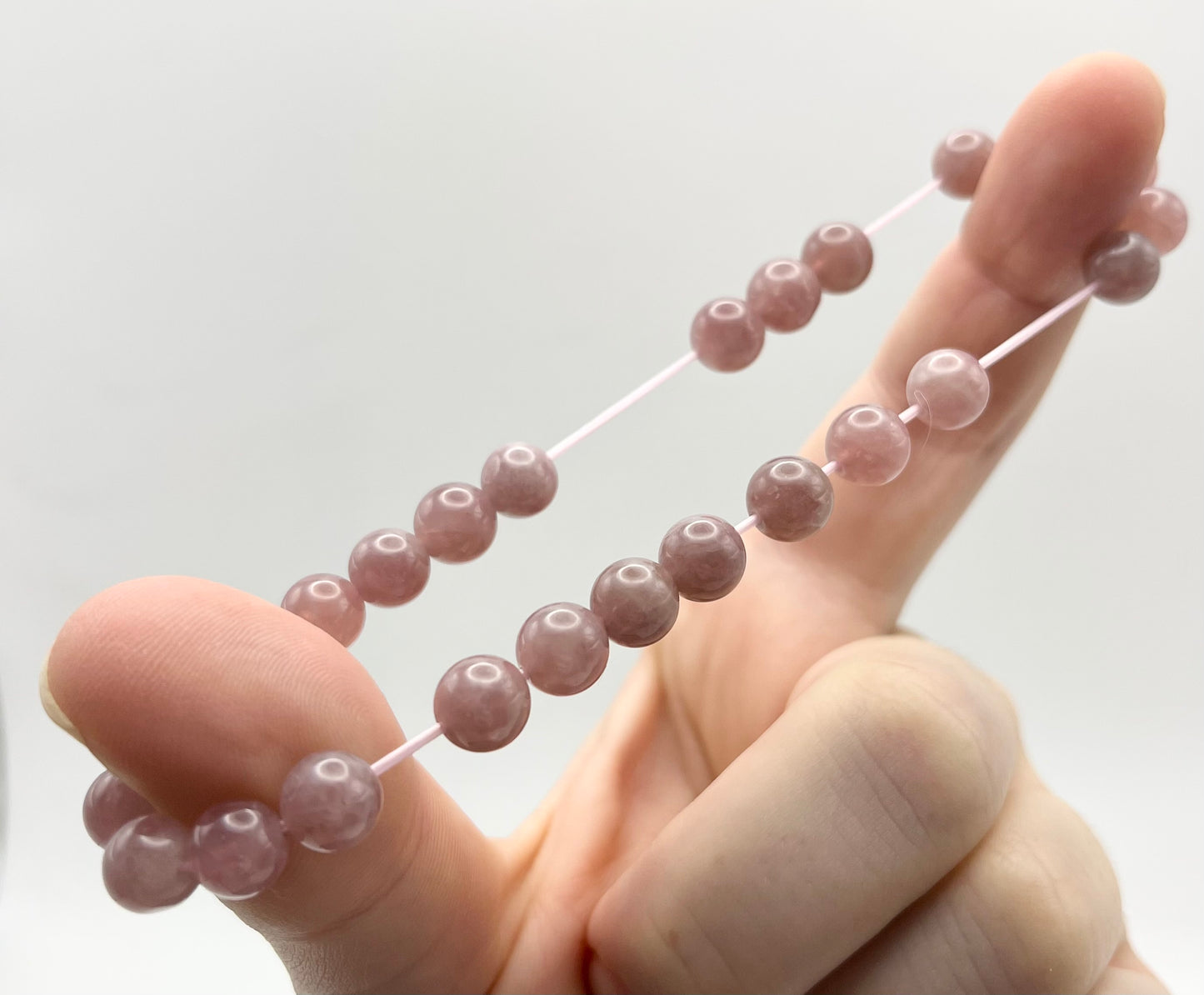 Madagascar Rose Quartz Smooth Gemstone Bracelet 7-8mm AAA Grade