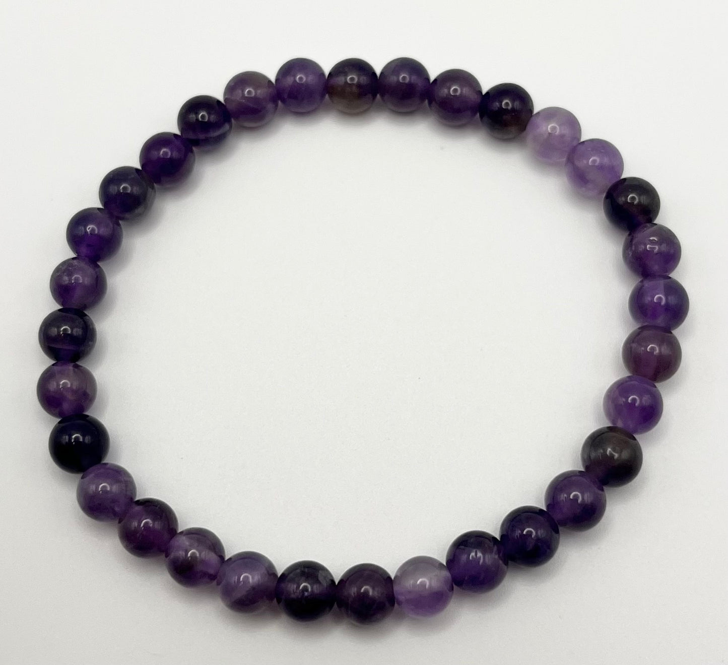 Amethyst Smooth Gemstone Bracelet 6mm