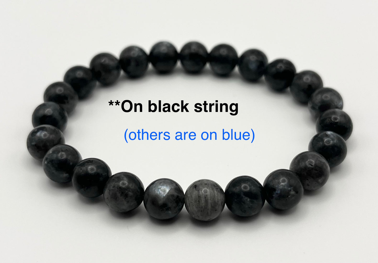 Black Labradorite Smooth Gemstone Bracelet 8mm