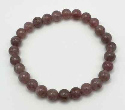 Madagascar Rose Quartz Smooth Gemstone Bracelet 7-8mm AAA Grade