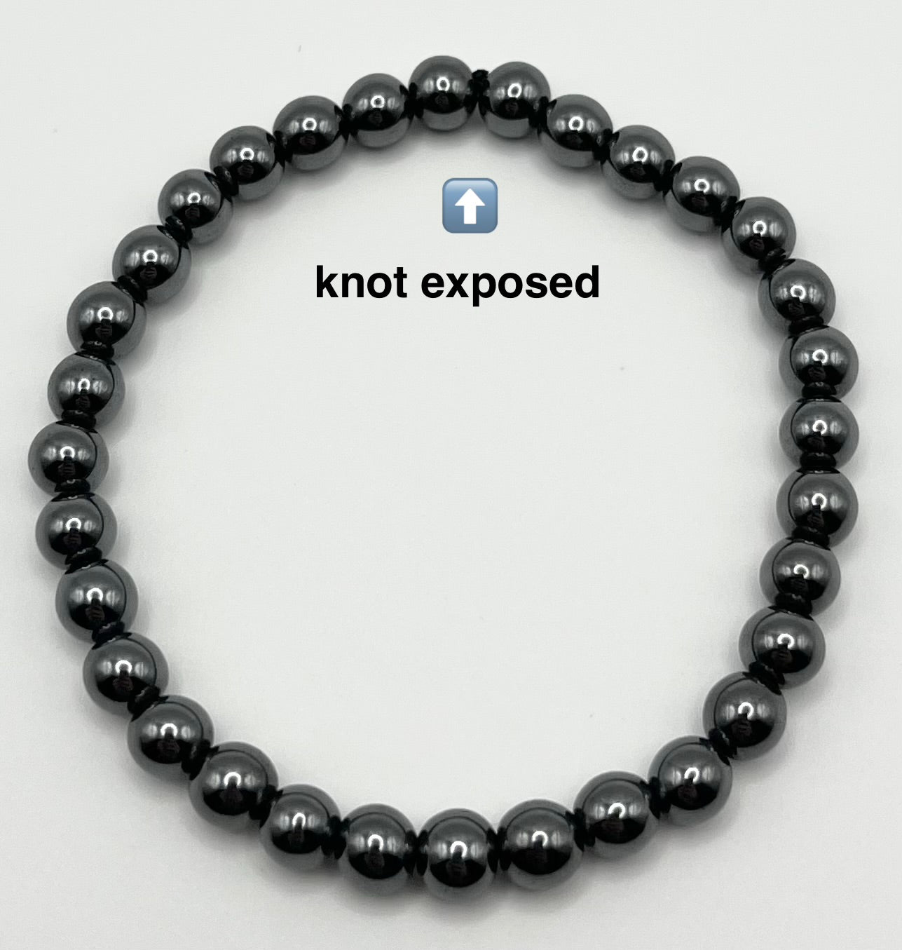 Hematite Smooth Gemstone Bracelet 6mm