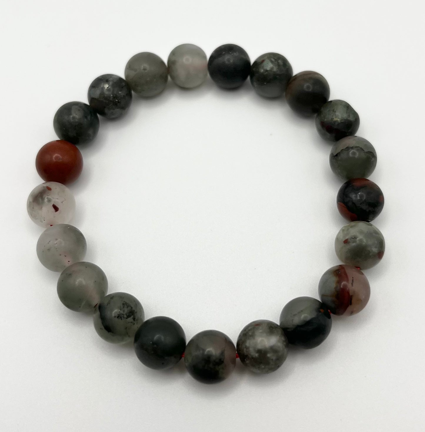 African Bloodstone Smooth Gemstone Bracelet 8mm