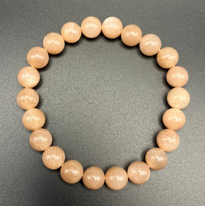 Orange Sunstone Smooth Gemstone Bracelet 8mm AAA Grade