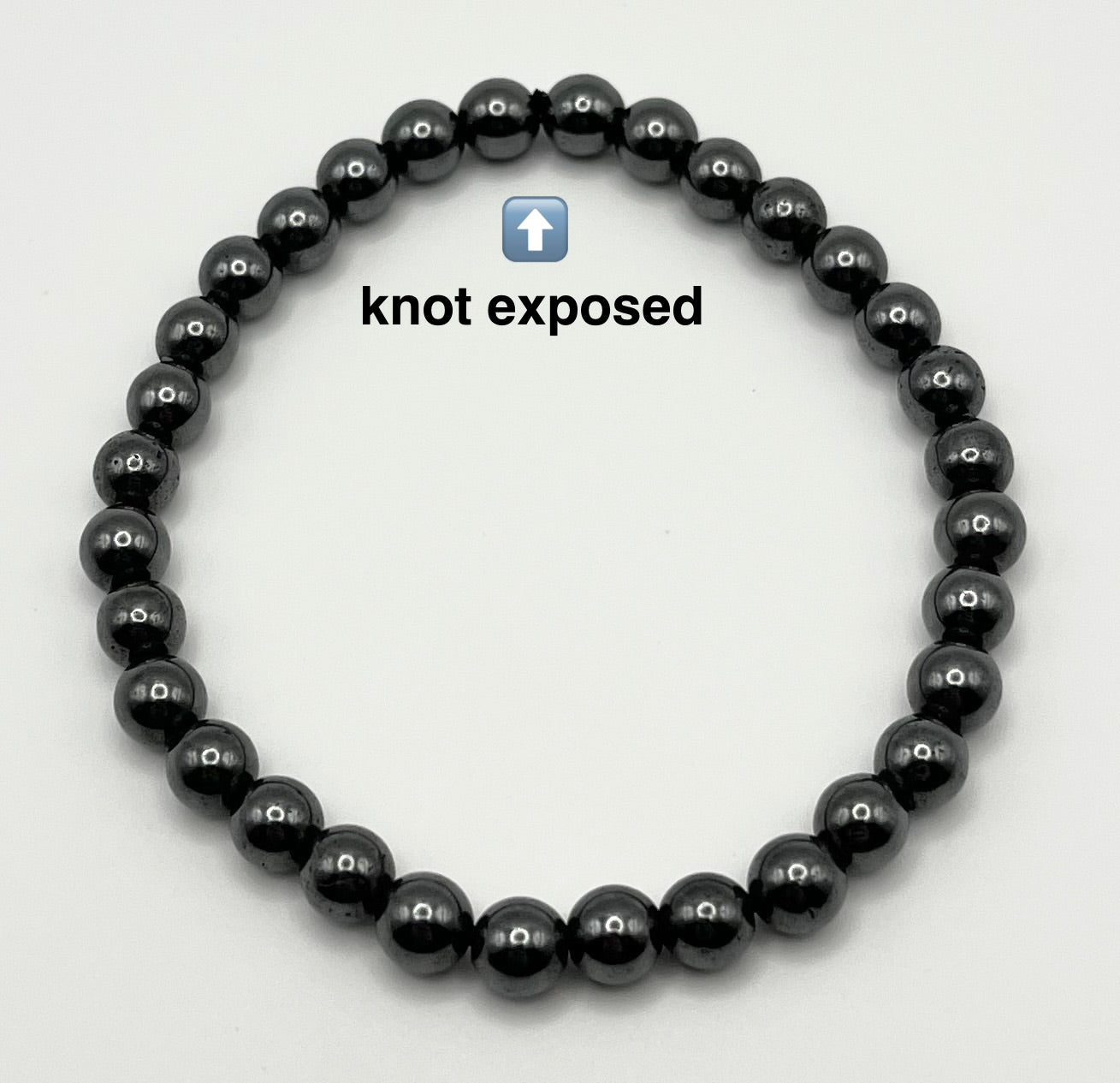 Hematite Smooth Gemstone Bracelet 6mm