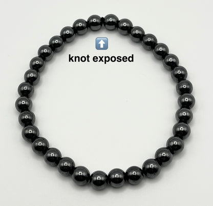 Hematite Smooth Gemstone Bracelet 6mm