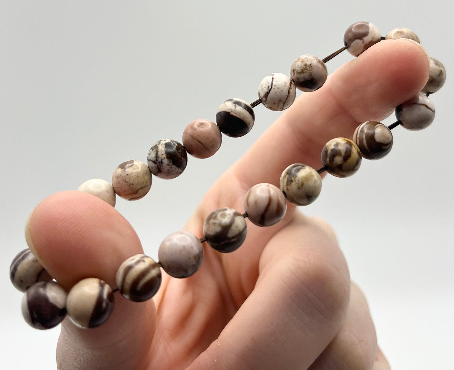 Australian Zebra Smooth Gemstone Bracelet 8mm