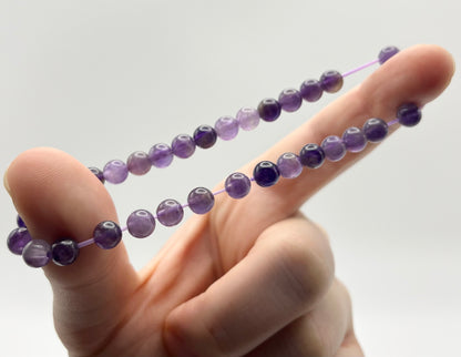 Amethyst Smooth Gemstone Bracelet 6mm