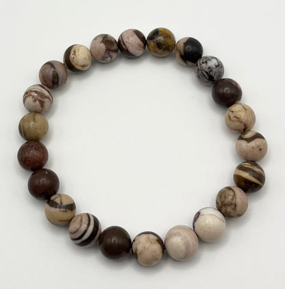 Australian Zebra Smooth Gemstone Bracelet 8mm