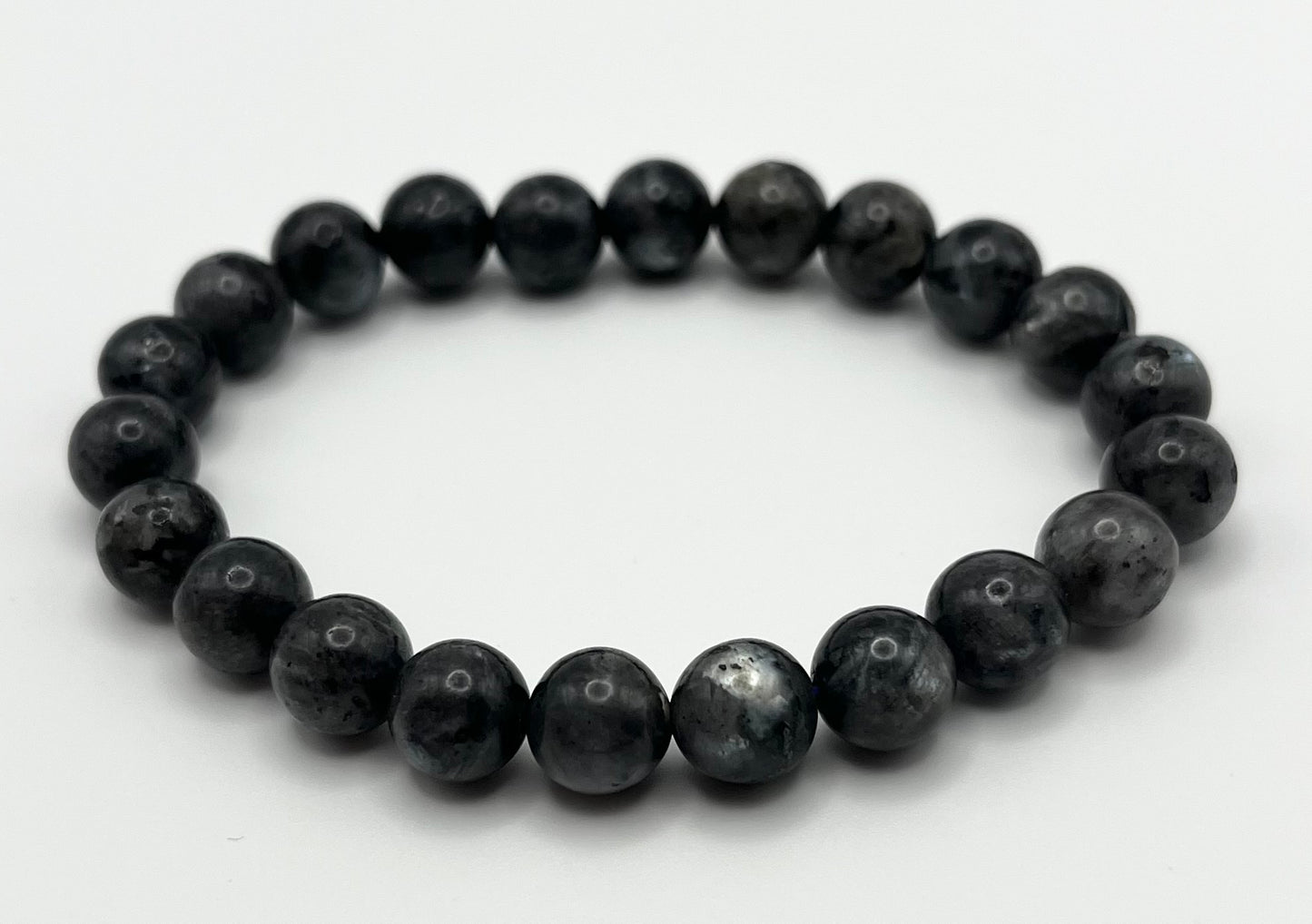 Black Labradorite Smooth Gemstone Bracelet 8mm