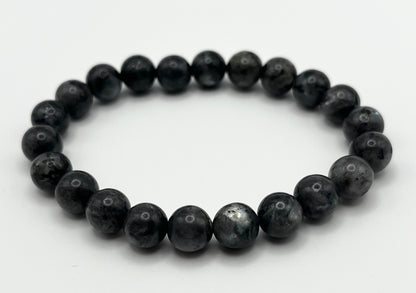 Black Labradorite Smooth Gemstone Bracelet 8mm