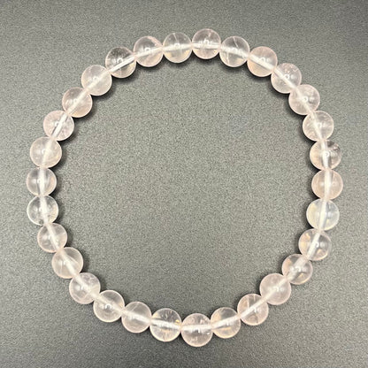 Gemmy Mozambique Rose Quartz Smooth Gemstone Bracelet 6mm AAA Grade