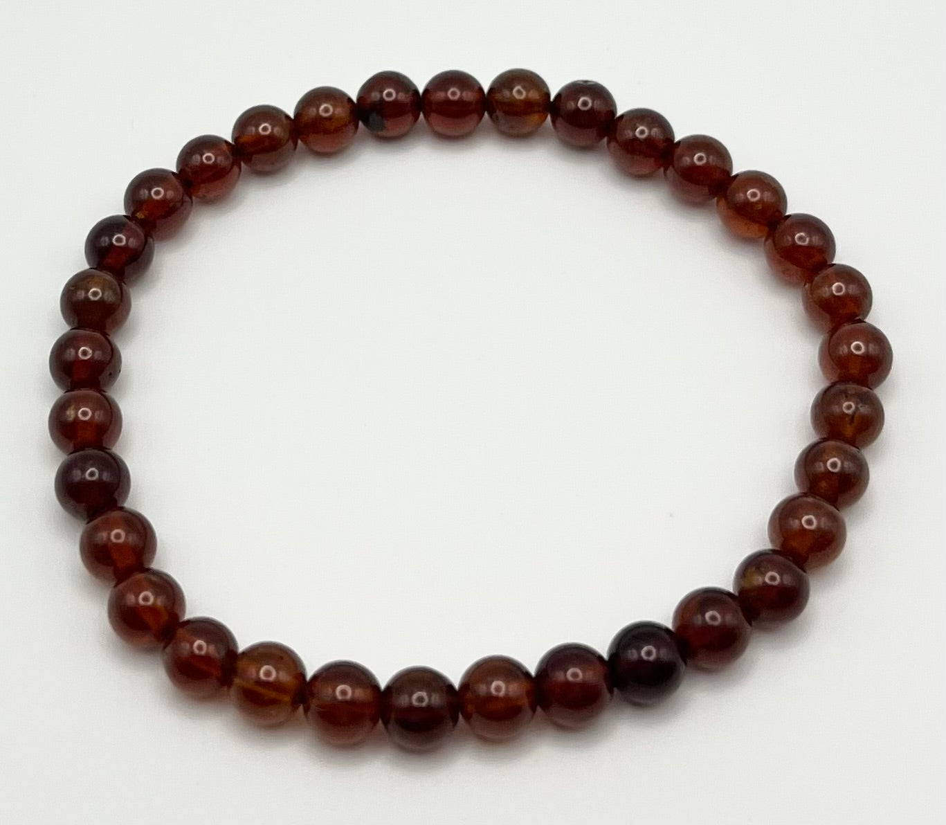 Hessonite Garnet Smooth Gemstone Bracelet 6mm AAA Grade