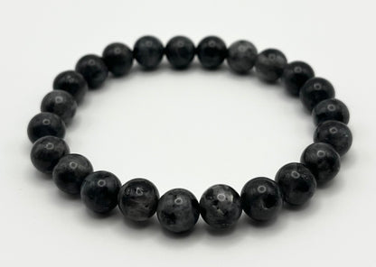 Black Labradorite Smooth Gemstone Bracelet 8mm