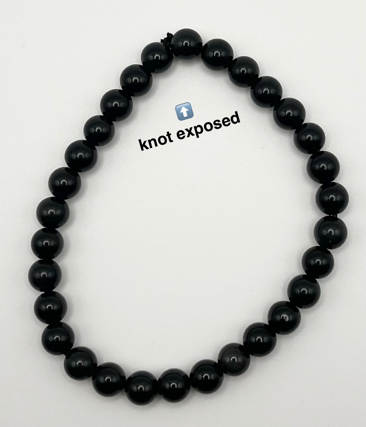 Black Obsidian Smooth Lava Glass Stone Bracelet 6mm
