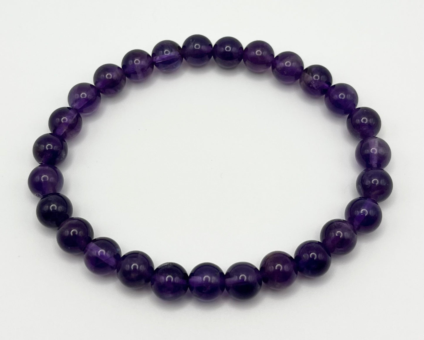 Amethyst Smooth Gemstone Bracelet 8mm AAA Grade