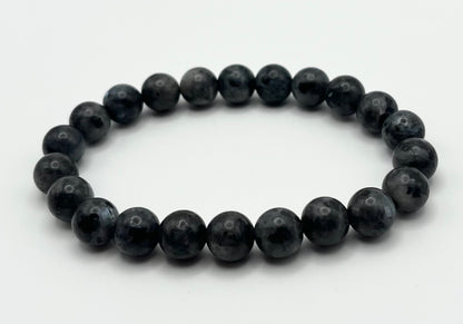 Black Labradorite Smooth Gemstone Bracelet 8mm