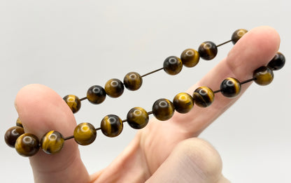 Yellow Tiger Eye Smooth Gemstone Bracelet 8mm