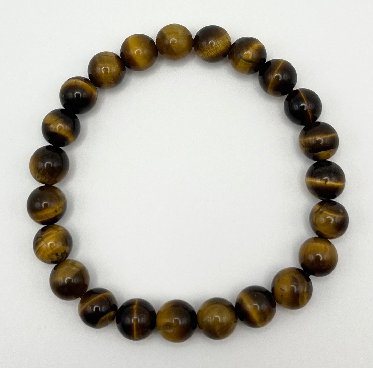 Yellow Tiger Eye Smooth Gemstone Bracelet 8mm