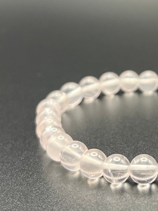 Gemmy Mozambique Rose Quartz Smooth Gemstone Bracelet 6mm AAA Grade