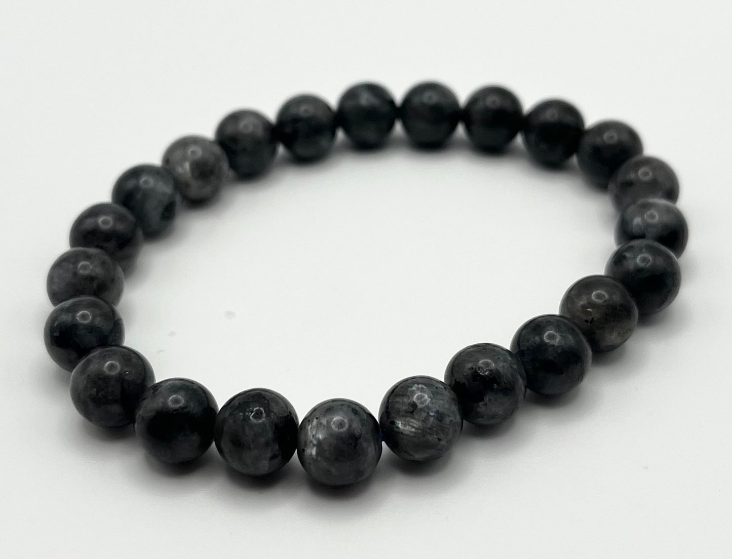 Black Labradorite Smooth Gemstone Bracelet 8mm