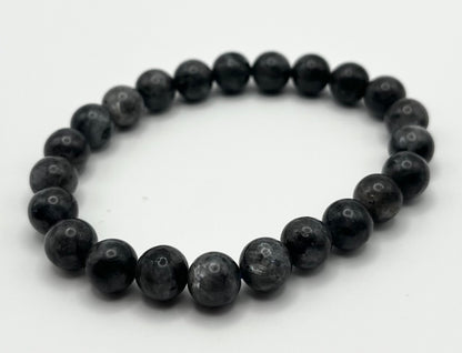 Black Labradorite Smooth Gemstone Bracelet 8mm