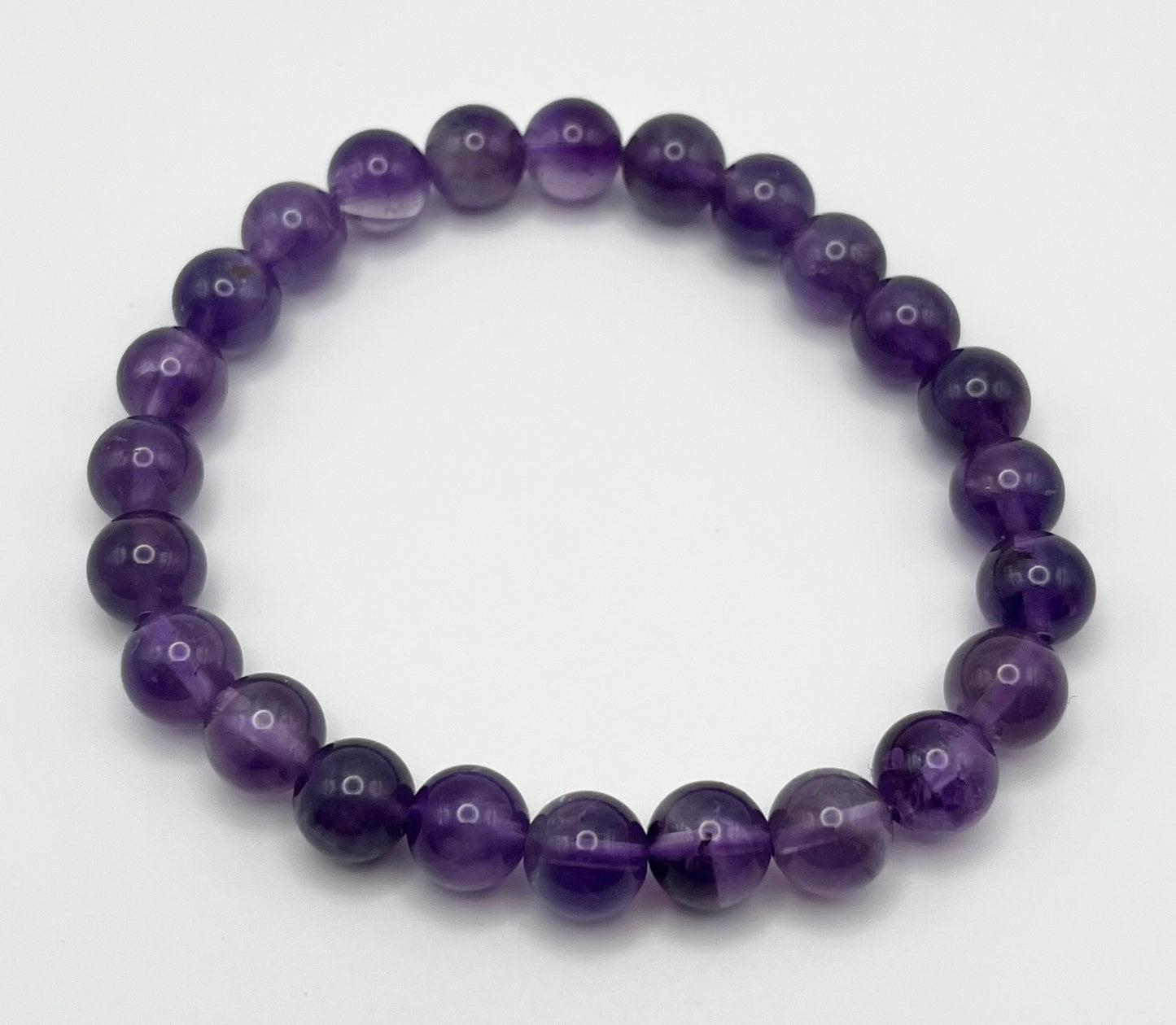 Amethyst Smooth Gemstone Bracelet 8mm AAA Grade
