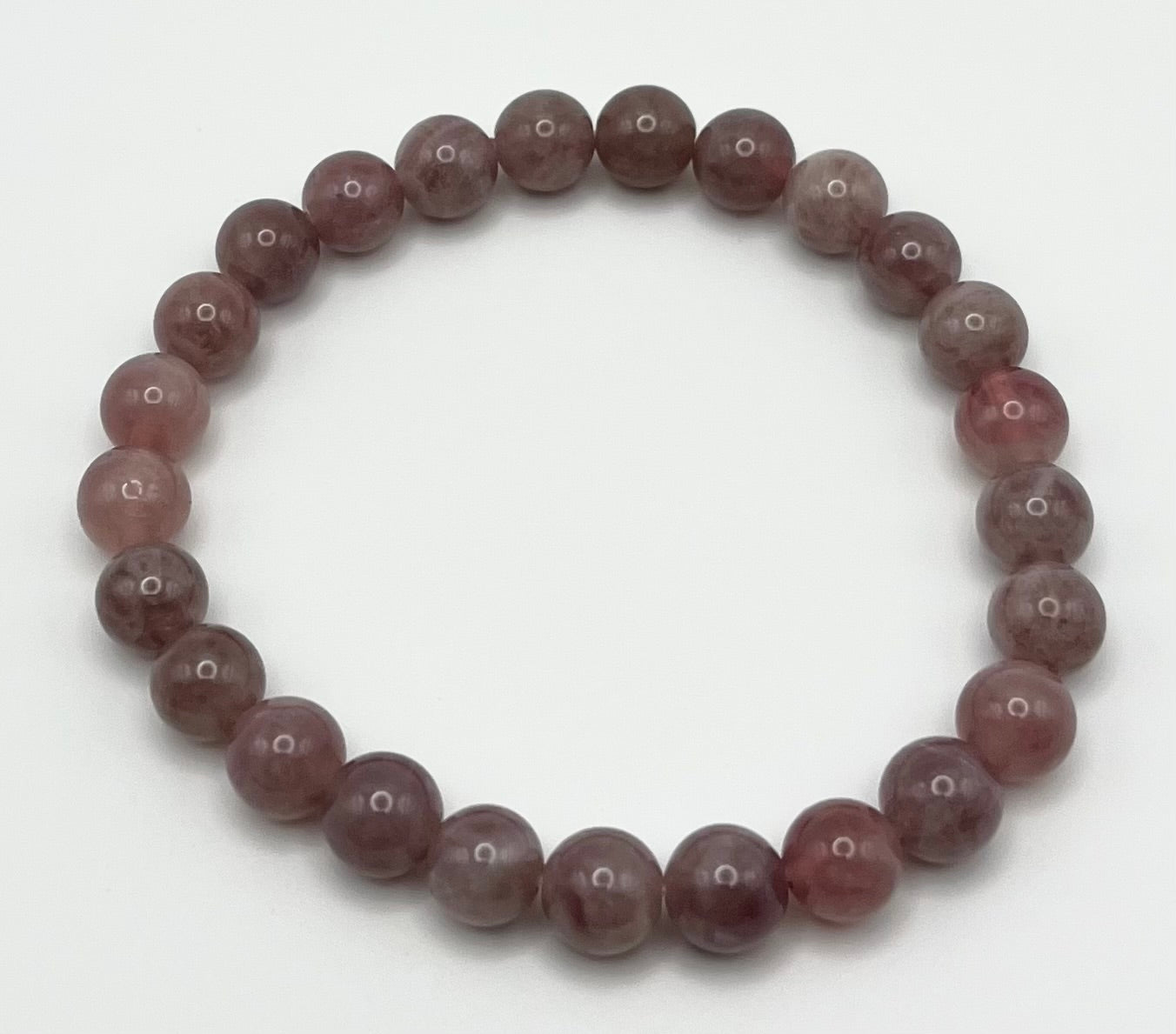 Madagascar Rose Quartz Smooth Gemstone Bracelet 7-8mm AAA Grade