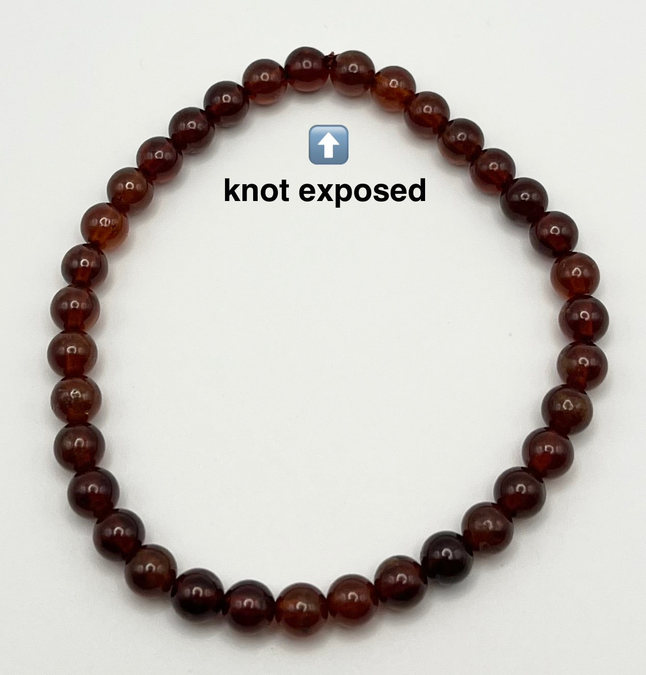 Hessonite Garnet Smooth Gemstone Bracelet 6mm AAA Grade