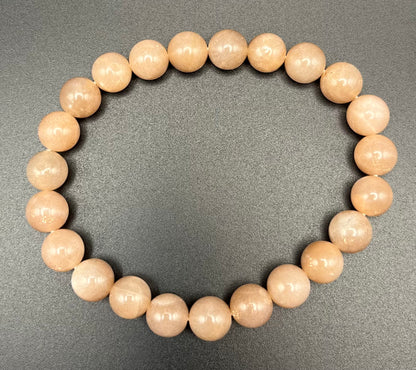 Orange Sunstone Smooth Gemstone Bracelet 8mm AAA Grade