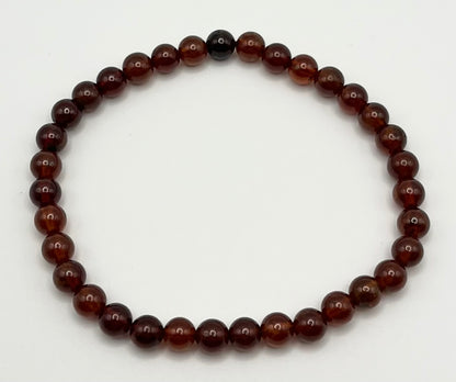 Hessonite Garnet Smooth Gemstone Bracelet 6mm AAA Grade