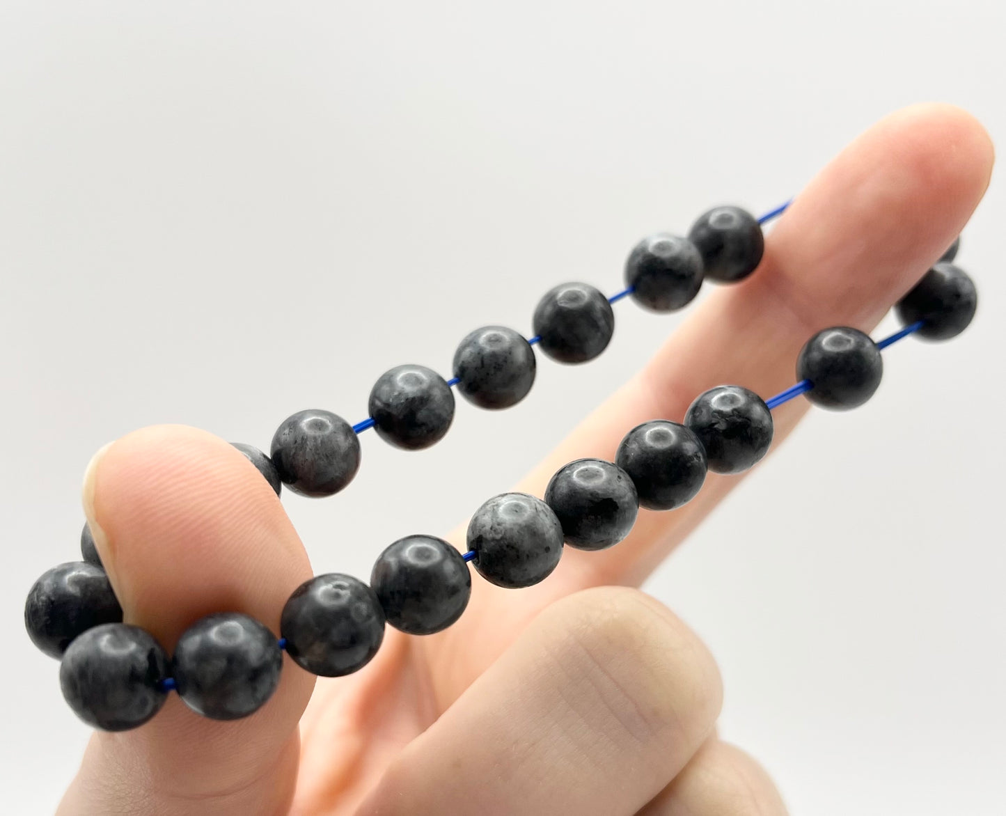 Black Labradorite Smooth Gemstone Bracelet 8mm