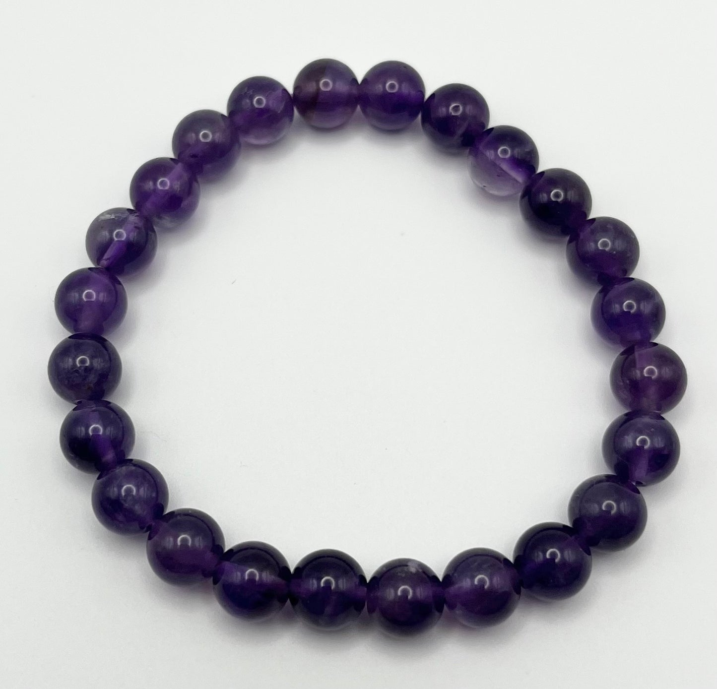 Amethyst Smooth Gemstone Bracelet 8mm AAA Grade