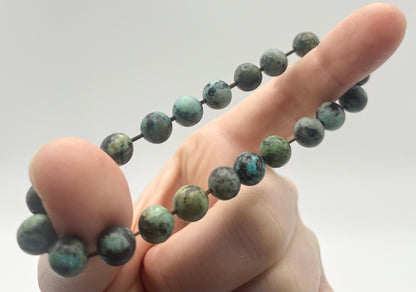 African Turquoise Smooth Gemstone Bracelet 8mm