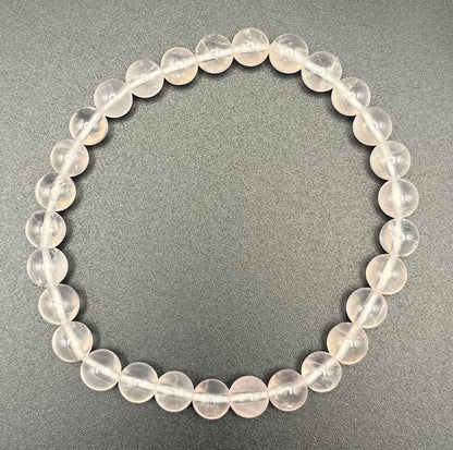 Gemmy Mozambique Rose Quartz Smooth Gemstone Bracelet 6mm AAA Grade