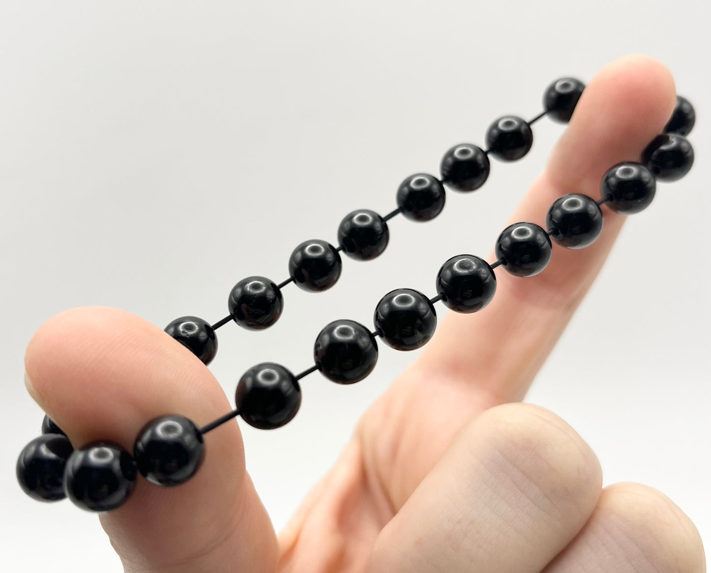 Black Tourmaline Smooth Gemstone Bracelet 8mm AAA Grade