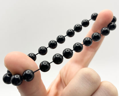 Black Tourmaline Smooth Gemstone Bracelet 8mm AAA Grade