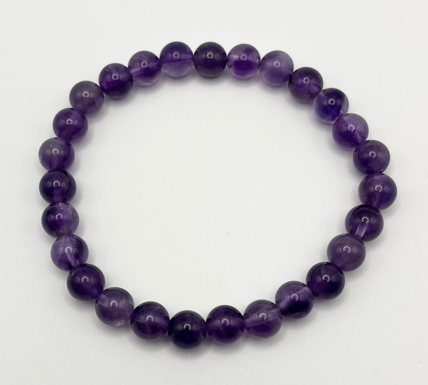 Amethyst Smooth Gemstone Bracelet 8mm AAA Grade