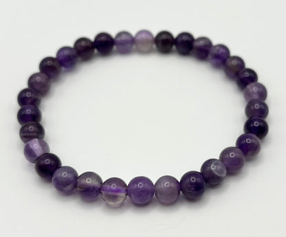 Amethyst Smooth Gemstone Bracelet 6mm