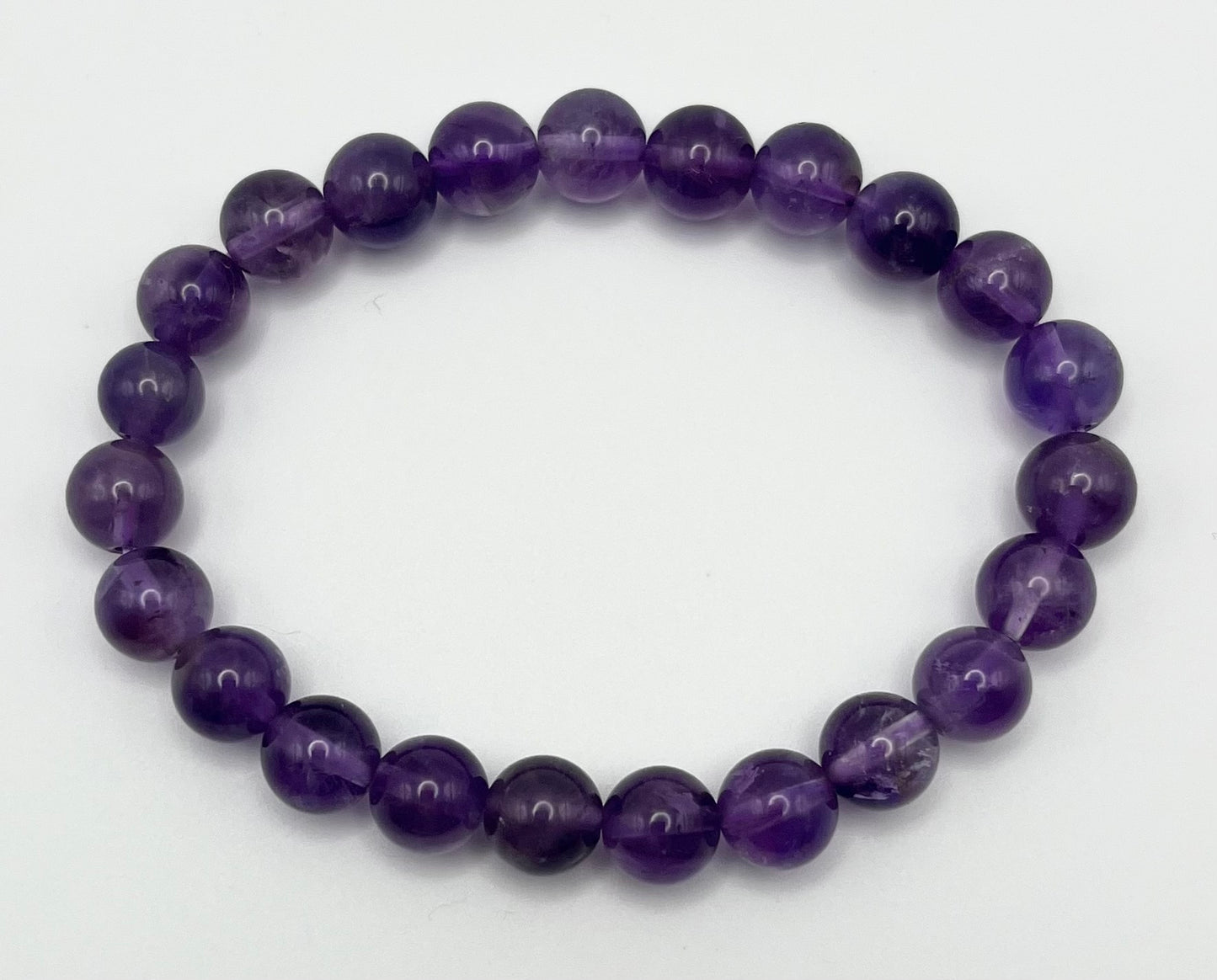 Amethyst Smooth Gemstone Bracelet 8mm AAA Grade