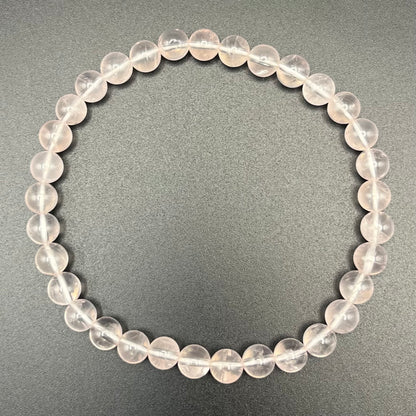 Gemmy Mozambique Rose Quartz Smooth Gemstone Bracelet 6mm AAA Grade