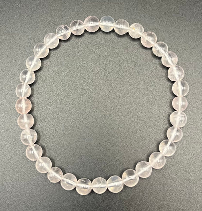 Gemmy Mozambique Rose Quartz Smooth Gemstone Bracelet 6mm AAA Grade