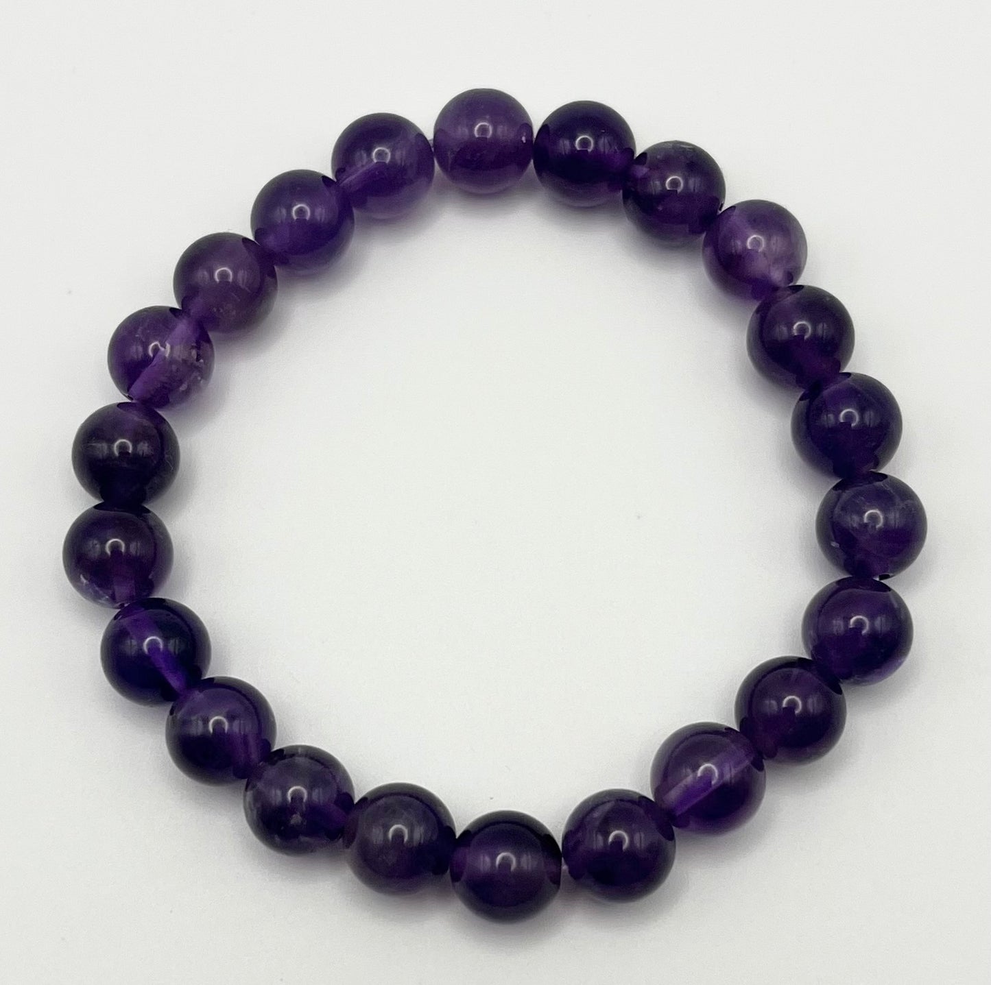 Amethyst Smooth Gemstone Bracelet 8mm AAA Grade