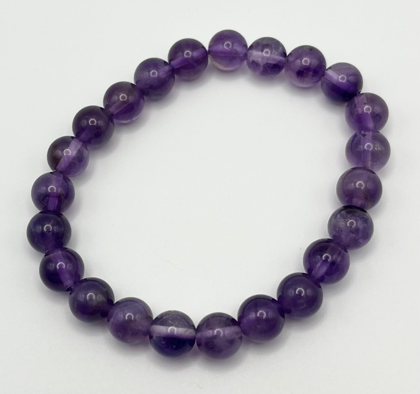 Amethyst Smooth Gemstone Bracelet 8mm AAA Grade