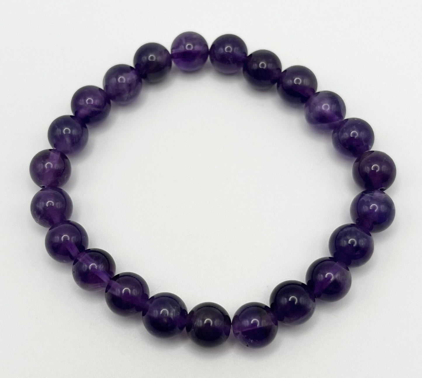 Amethyst Smooth Gemstone Bracelet 8mm AAA Grade