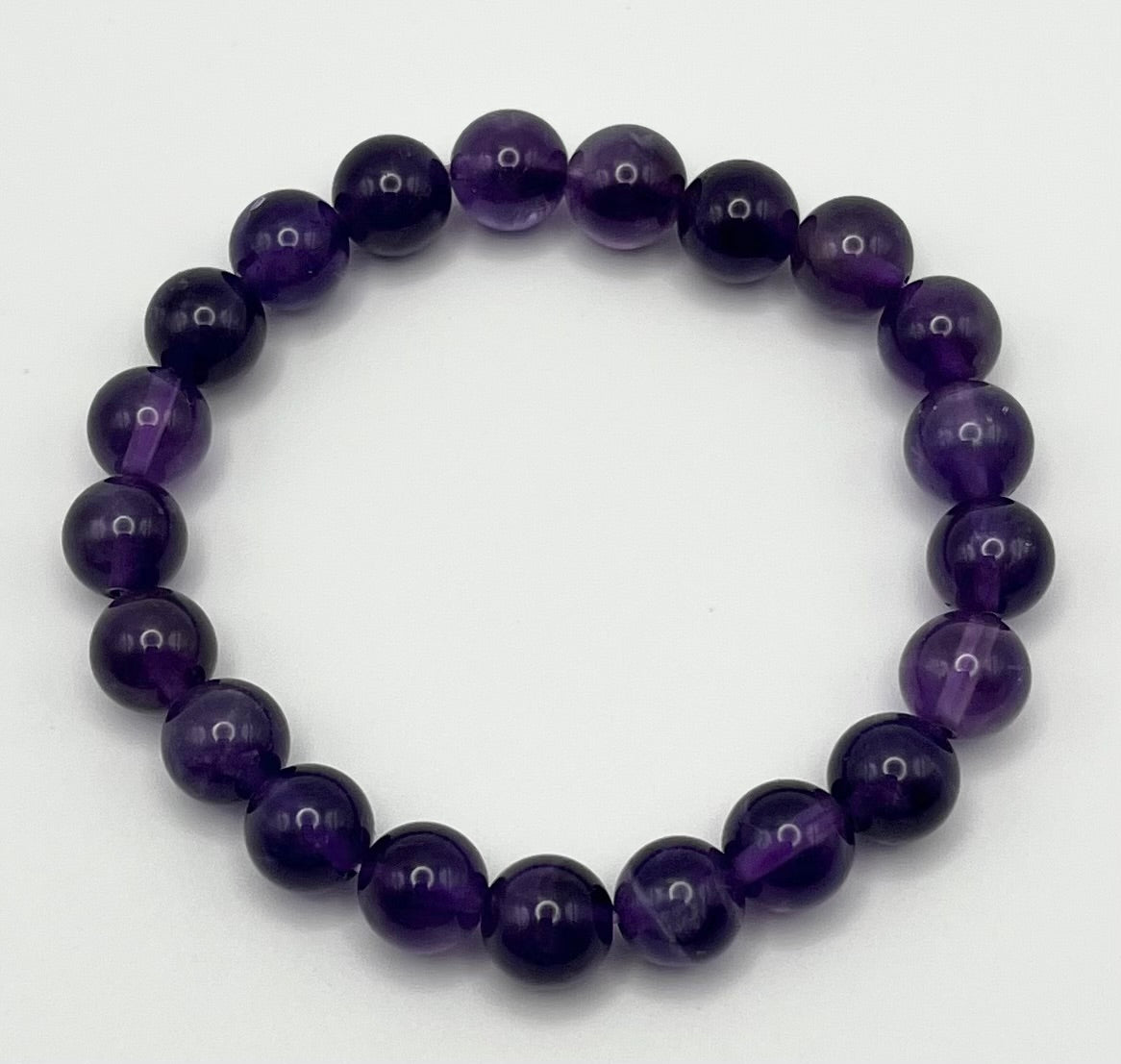 Amethyst Smooth Gemstone Bracelet 8mm AAA Grade