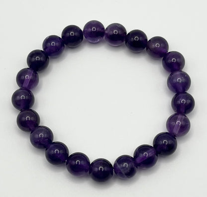 Amethyst Smooth Gemstone Bracelet 8mm AAA Grade
