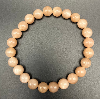 Orange Sunstone Smooth Gemstone Bracelet 8mm AAA Grade