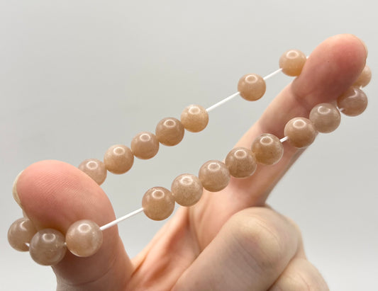 Orange Sunstone Smooth Gemstone Bracelet 8mm AAA Grade