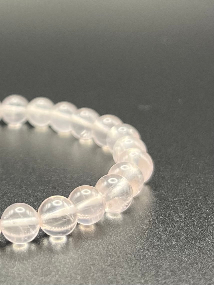 Gemmy Mozambique Rose Quartz Smooth Gemstone Bracelet 6mm AAA Grade